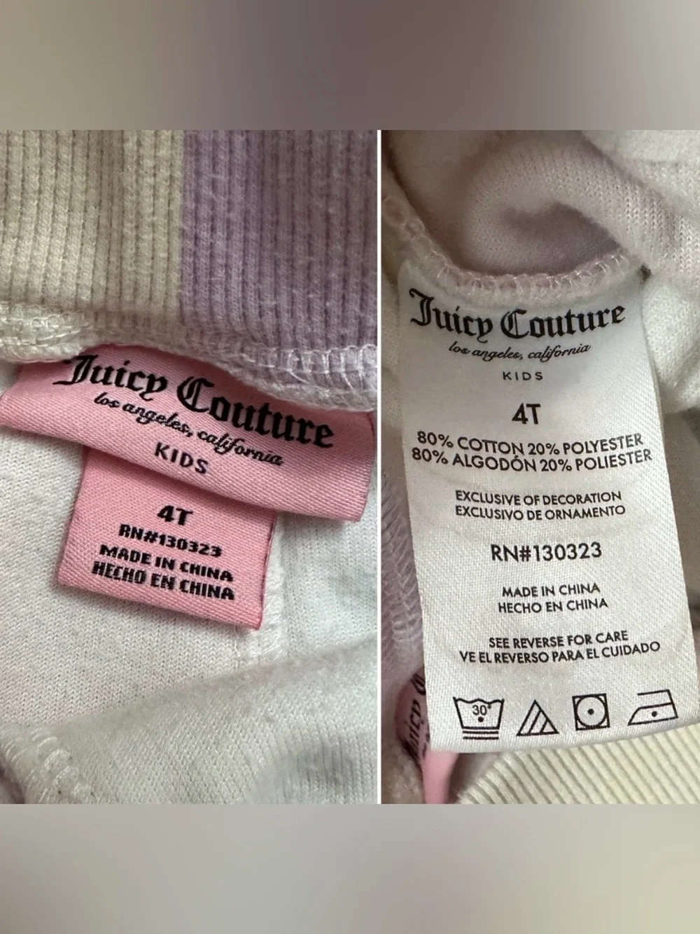 Juicy Couture Kids Tie Dye Rainbow Velour Pants Girls Size 4T Cute Spring